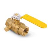 Midline Valve 627T256-NL Premium Full Port Ball Valve with Drain, Brass, 34 in. FIP x 34 in. FIP