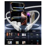 Retractable USB C Charger Wall Plug with Dual 35.5in90cm Type C Cables Cords,40W Fast Charging Foldable Block Multi Charger for All Devices for iPhone 171615141312,iPad,Galaxy,Pixel