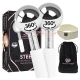 Ice Globes for Facials | Unbreakable Steel Cooling Roller | Cryo Sticks for Face | Massager for Face Neck and Eyes | Skin Care for Dark Circles, Puffiness, Wrinkles, Collagen Production (360 Rotating)
