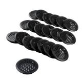 Antrader 20 Pack Louver Vents, 201 Stainless Steel Round Mesh Hole Air Vents 53mm(2 inch) Mounting Diameter,Black