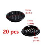 Antrader 20 Pack Louver Vents, 201 Stainless Steel Round Mesh Hole Air Vents 53mm(2 inch) Mounting Diameter,Black
