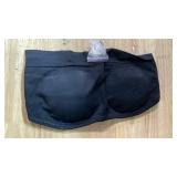 DEANGELMON Strapless Bras for Women Comfort Non-Slip Seamless Padded Bralette Clear Straps Wireless Tube Top Bra Black Medium