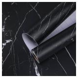 practicalWs 11.8\×78.7\in Black Marble Contact Paper Matte Peel and Stick Kitchen Countertops Paper Black and White Self Adhesive Removable Waterproof Wallpaper for Cabinet Coversin