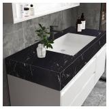 practicalWs 11.8\×78.7\in Black Marble Contact Paper Matte Peel and Stick Kitchen Countertops Paper Black and White Self Adhesive Removable Waterproof Wallpaper for Cabinet Coversin