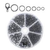 Mr. Pen- Open Jump Rings and Lobster Clasps, 1014 pcs, 6 Sizes, Black, Open Jump Rings for Jewelry Making, Jump Rings and Lobster Clasps, Jewelry Jump Rings, O Rings for Jewelry Making