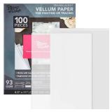 Paper Junkie Vellum Paper - 8.5 x 11 in, 100 Sheets White Translucent - Translucent and Transparent Printer Sheets for Inkjet and Laser - Printable Tracing Paper for Invitations, Sketching and Drawing