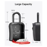 Puroma Key Lock Box, Portable Combination Lockbox Wall-Mounted Key Storage Box for House Keys, Resettable Code Safe Security Lock Box for Home, Office, Apartment Spare Key Storage (1 Pack, Red)