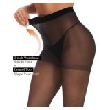 Buauty 2 Pairs Sheer Black Tights for Women -20D High Waist womenfts Pantyhose,Plus Size Nylon Stockings