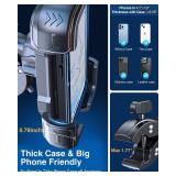 Bovemanx Motorcycle Phone Mount Holder, 150mph Wind Anti-Shake7.2inch Big Phone Friendly Bike Phone Holder, Motorcycle Handlebar Cell Phone Clamp, Compatible with iPhone 16 Pro Max, Black