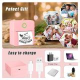 Zeacool Mini Sticker Printer with 11 Rolls Paper, Bluetooth Inkless Printer Compatible with Android and iOS, Portable Receipt Printer for Photo, Memo, Journal, Travel Pink