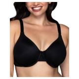 Vanity Fair womens Beauty Back Smoothing Minimizer Bra, Midnight Black, 38DDD US
