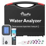 Pawfly 7 in 1 Digital Water Testing Kit, 50 Strips Hot Tub Test Kit, Digital Pool Water Tester for pH, Total Hardness, Total Chlorine, Free Chlorine, Total Alkalinity, Cyanuric Acid and Bromine - Reta