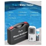 Pawfly 7 in 1 Digital Water Testing Kit, 50 Strips Hot Tub Test Kit, Digital Pool Water Tester for pH, Total Hardness, Total Chlorine, Free Chlorine, Total Alkalinity, Cyanuric Acid and Bromine - Reta