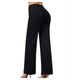 roswear Womenfts Wide Leg Jeans High Waisted Stretchy Denim Trouser Pants Black Small