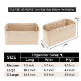 LOUKAYCCI Felt Purse Organizer insert for birkin 25 bag organizer Handbag Insert (Beige, BK25)