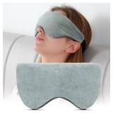 Sivio Weighted Eye Mask for Sleeping, Cooling and Cozy Reversible Blackout Sleep Mask for Women and Men, Microwave Freezable Heavy Blindfold for Migraine, Travel, Meditation, 0.55lbs, Grey