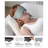 Sivio Weighted Eye Mask for Sleeping, Cooling and Cozy Reversible Blackout Sleep Mask for Women and Men, Microwave Freezable Heavy Blindfold for Migraine, Travel, Meditation, 0.55lbs, Grey