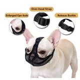 Ohcozzy Short Snout Dog Muzzle with Soft Mesh, Wont Cover Eyes Bulldog Muzzle for Small Medium Large Dog Anti Bitting Chewing Barking(S,Green)