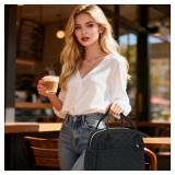 CAMTOP Lunch Box for Women Insulated Lunch Bag Lunchbox Cooler Thermal Leakproof Quilted Reusable Lunch Tote Bag for Work School Travel Picnic (Black)