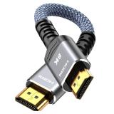 Highwings 4K Short HDMI Cable 0.5FT0.15m - 4K60Hz HDR Braided HDMI Cord, 18Gbps High Speed with EthernetARC, 3D, HDCP 2.2, ARC, Compatible for PS-5434K HDTVMonitorProjectorStreaming Media