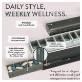 Mimi Medcessories - Pretty Pill Box Set - Stylish and Compact Daily Pill Organizer, Medication Pill Case, Pill Container for Vitamin Management, Pill Holder, Travel Essentials for Women and Men - Stee