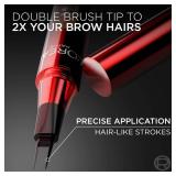 LftOreal Paris Faux Brow, Hair-Like, Filling Eyebrow Pen with Double-Brush Tip, Fast and Precise Eyebrow Makeup, Light Brunette, 0.04 Fl Oz