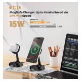 Magnetic Wireless Charger iPhone Stand 15W Fast Mag-Safe Charger for iPhone 1717 Pro17 Air17 Pro Max 1615141312 Series Apple Magnet Wireless Charging StationPad for AirPods
