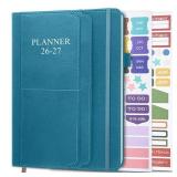 2026-2027 Planner - Weekly and Monthly Planner Runs from January 2026 to June 2027, 5.8\ x 8.25\in, 18 Month Planners, 14 Notes Pages, Inner Pocket, PU Leather Hard Cover, Teal Monthly Planners 2026-2