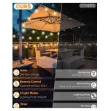 Brightever 120FT LED Outdoor String Lights with Remote, Patio Lights Outdoor Waterproof with 36+2 Shatterproof ST38 LED Bulbs, Dimmable Outside Hanging Light for Porch, Garden, Backyard, Cafe, 2700K