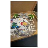 Interchangeable Seasonal Welcome Sign Front Door Decorations, Round Wood Wreath for Outdoor, Farmhouse, Porch Perfect for New Home Housewarming Gift, Valentinefts, Easter, Christmas Home Decor