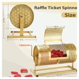 AugFir Raffle Drum, Heavy Duty Raffle Ticket Spinner Cage with Wooden Silent Design Turning Handle, Thickened Raffle Ticket Box for Lottery Games, Bingo, Raffle Balls