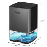 ToLife Dehumidifiers for Home 30 OZ Water Tank with Auto-Off 500 sq.ft Portable Small Dehumidifier for Bathroom Bedroom RV Closet Room 7 Colors LED Light, Gray