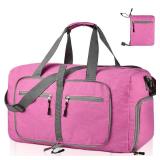 Dimayar 115L Travel Duffle Bag for Men Women - Foldable Duffel Bag with Shoes Compartment - Overnight Bags Waterproof and Tear Resistant(Rouge Pink)