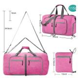 Dimayar 115L Travel Duffle Bag for Men Women - Foldable Duffel Bag with Shoes Compartment - Overnight Bags Waterproof and Tear Resistant(Rouge Pink)