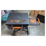 Blackstone - On the Go 22-in. Outdoor Omnivore Griddle with Hood and Flex-fold Legs - Black *griddle top rear brackets bent (easy fix), and missing hardware for lid* - Retail: $439