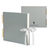 Never Ever Land Scrapbook Album  12x10 Grey Scrap Book. Scrapbooking Supplies, Memory Book, Wedding Guest Book, Photo Album, Baby Shower Gifts, Valentines, Engagement Gifts, and Anniversary