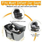 Car Seat Travel Bag Fits Chicco Keyfit 30, Uppababy Mesa, Nuna Pipa Lite, Padded Infant Gate Check Bag for Air Travel, Durable Carrier Bag with Side Pocket and Protective Feet, Extra Storage Bag