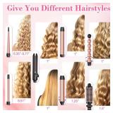 Ufree 7-in-1 Curling Iron Set with Interchangeable Ceramic Barrels, Curling Wand Set with Thermal Brush, Hair Straightener and Wand Curling Iron, Versatile Styling Hair Curlers Set, Gifts for Women