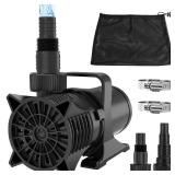 AquaMiracle 3200GPH Submersible Water Pump UL Certified Pond Pump with 20FT Cord, Adapters and Filter Bag, 170W Water Fountain Pump for Pond, Fountain, Waterfall, Fish Tank, Hydroponics