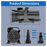 AquaMiracle 3200GPH Submersible Water Pump UL Certified Pond Pump with 20FT Cord, Adapters and Filter Bag, 170W Water Fountain Pump for Pond, Fountain, Waterfall, Fish Tank, Hydroponics