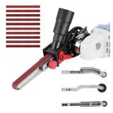 Belt Sander Adapter 58-11 UNC File Belt Sander Detailing File Sander Bandfile Belt Sander with 10PCS Belts for Edge Corner Crevice Included Angle Irregular Plane
