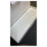 Wireless Keyboard and Mouse Ultra Slim Combo, TopMate 2.4G Silent Compact USB 2400DPI Mouse and Scissor Switch Keyboard Set with Cover, Batteries Included, for PCLaptopWindowsMac - White