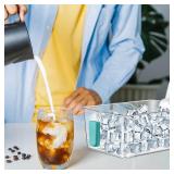 Havawish 2 Set Ice Bin and Flexible Scoop Set Plastic Freezer Ice Bin with Pull out Handle Clear Storage Bucket for Container with Bucket Scoop(Blue,10.83 x 7 x 4.33 in)