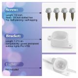 Beeveer 70 Sets Light Clips for Govee H706 H806 Mounting Clips with 140 Screws Compatible with Govee Pro Permanent Outdoor Lights Extension, Install Firmly (White)