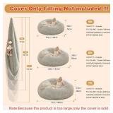 Bean Bag Chair Cover, Waterproof Faux Fur Bean Bag Cover Only(No Filler), 5FT Round Beanbag Cover with Pocket, Big Giant Bean Bags Covers for Adults Kids Teens, Stuffed Animal Storage