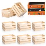 Roowest 6 Pcs 6.5ftft Small Wooden Crates for Christmas Crafts Unfinished Wood Crate Basket for Display Home Bathroom Arts Milk Wine Towel Toys