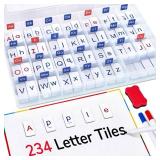 Classroom Magnetic Letter Tiles for Phonics and Spelling-JoyCat 234 Foam Alphabet Tiles Magnetic Letters with Double-Side Magnet Board and Compartment Storage Case