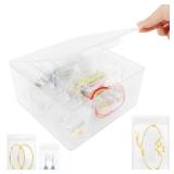 HONUTIGE 3-in-1 Acrylic Jewelry Box Organizers with 60 Portable Anti Tarnish Jewelry Bags, Clear Jewelry Organizers Travel Jewelry Case for Rings, Earrings, Necklaces, Bracelets Gift for Women Girls