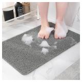 Non-Slip Shower Mat Bathtub Mat for Bath Tub,Anti Slip Bath Tub Mat,Floor Mat,Soft PVC Loofah Bathroom Mats,Foot Scrubber Mat,Quick Drying Easy Cleaning Mats for Wet Areas?40 * 16 Grey?