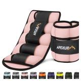 APEXUP 10lbsPair Adjustable Ankle Weights for Women and Men, Modularized Leg Weight Straps for Yoga, Walking, Running, Aerobics, Gym (Pastel Pink)